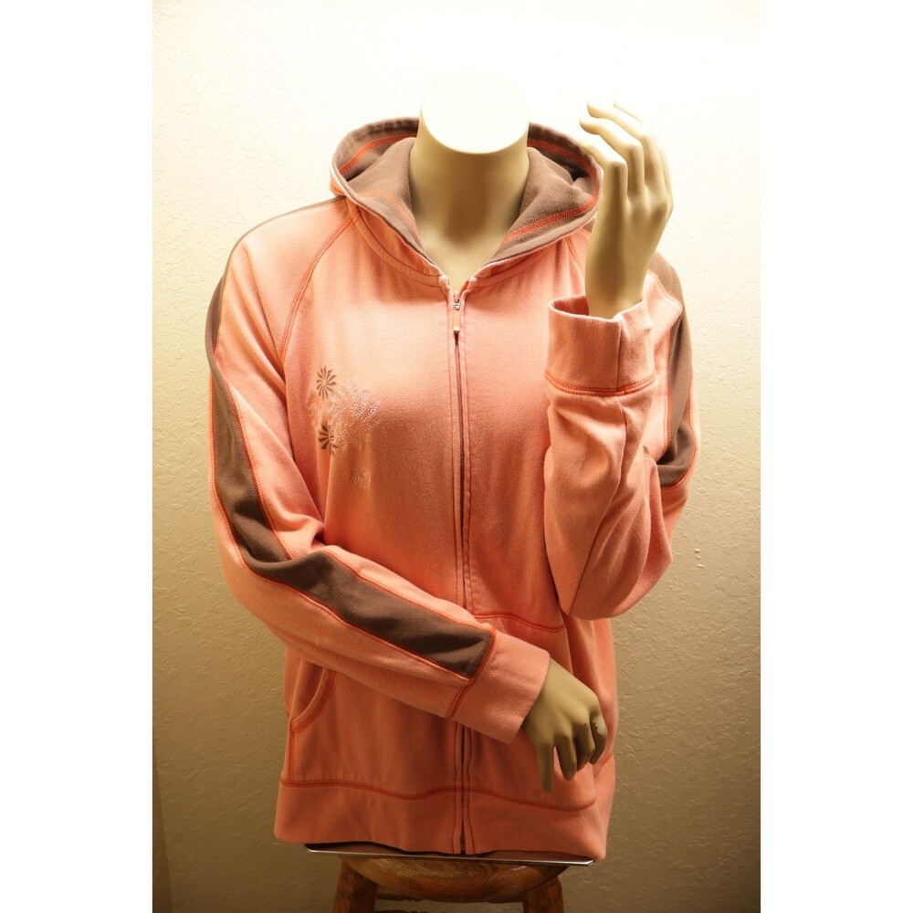 Sport Savvy Duostretch Pink Long Sleeve Floral Print Jacket Size XL No Size Tag
